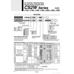 กระบอกลมนิวเมติก SMC CDS2WB160-50ชิ้นส่วนนิวเมติก - Product Image 2