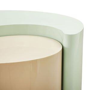 Mesa de centro de estilo contemporáneo con marco de chapa de hierro disponible en menta y topo - Product Image 6