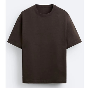 T-shirts noirs personnalisés pour hommes, manches courtes, col rond, 100 % coton peigné, logo frontal, style formel, coupe ample, anti-boulochage, été - Product Image 3