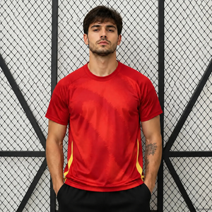 Camiseta Deportiva Casual de Manga Corta para Hombre, Cuello Redondo, Selección Española de Fútbol, Mundial 2026 - Product Image 1