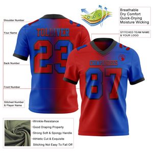 Wholesale American Football Jersey Polyester <b>Mesh</b> Digital Print OEM Private Label Custom Color Supplier Quick Dry Uniform - Product Image 4
