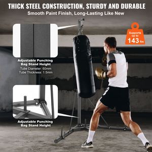 Heavy-Duty Steel Punching Bag <b>Stand</b> with Adjustable Height <b>Weighted</b> Base Workout Training Equipment for Boxing Premium Quality - Product Image 3