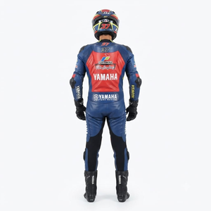 Combinaison de course premium Ramaha pour homme, 1 pièce, en cuir de vache véritable/cuir de kangourou, style MotoCP, combinaison de course sur circuit, niveau de protection 2 - Product Image 2
