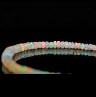 Bracelets tendance en opale d'Éthiopie naturelle, perles plaquées argent