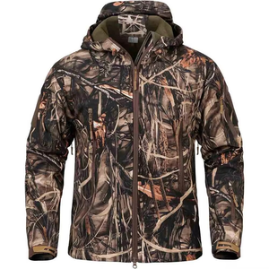 Veste de chasse unisexe camouflage thermique isolée, couche intermédiaire, fermeture éclair intégrale, coupe-vent, motif imprimé, doublure chaude en polyester - Product Image 1