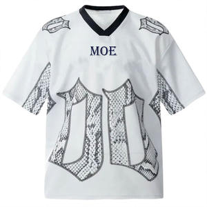 Maillot de football américain personnalisé Y2K Streetwear, col en V, imprimé serpent, maillot en mesh unisexe, maillot de football, haut OEM, marque privée USA - Product Image 3