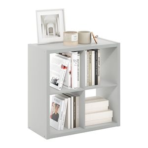 <b>Light</b> Grey 4-<b>Cube</b> Open Back Decorative Organizer Cubicle Storage Bins - Product Image 2