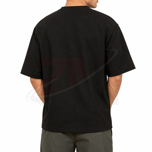 Camiseta Negra para Hombre con Logotipo Bordado, Personalizada OEM, Premium, 100% Algodón, Ecológica, de Secado Rápido, Transpirable, Estilo Casual Urbano - Product Image 2