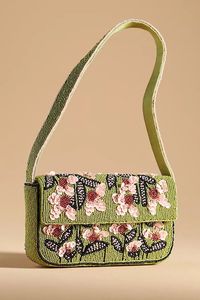 Bolso de mano con solapa y estampado animal con cuentas rojas, bolso de fiesta elegante para mujer con una sola correa - Product Image 4