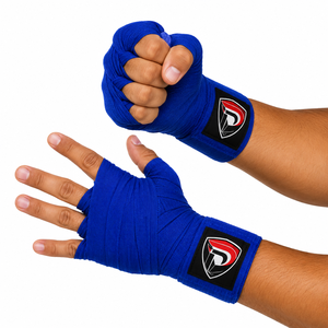 Bandage de boxe en coton bleu personnalisé Dumela International avec logo, durable, respirant, à boucle élastique, 10 cm - Product Image 3