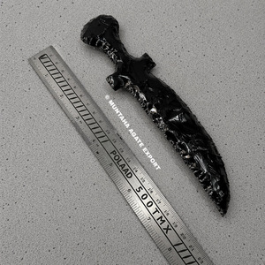 Épée décorative artisanale en obsidienne noire durable, figurine de 8 pouces, lame en pierre naturelle, pièce d'art de collection - Product Image 5