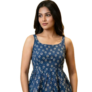 Sophisticated Elegant Party Winter Summer Special Sleeve Less Pattern Short Length Georgette Silk Fancy <b>Kurti</b> Women Special - Product Image 1