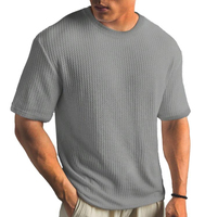 T-shirt tricoté pour homme de haute qualité, nouvelle mode, manches courtes, style jeune, design décontracté populaire, 100% polyester, coupe classique, personnalisable