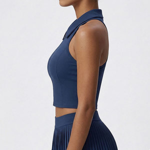Nouveauté 2026 : Débardeur de sport grande taille pour femme, soutien élevé, col montant, imperméable et respirant, en tissu Spandex/Nylon - Product Image 4