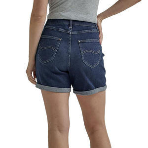 Nouveauté : Short en jean bleu uni pour femme avec poches, en coton, coupe courte, style Hot Pant - Product Image 2