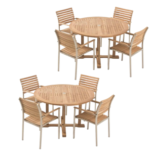 เก้าอี้รับประทานอาหาร4ตัวสำหรับเฟอร์นิเจอร์กลางแจ้งชุดรับประทานอาหารในสวนไม้สักอินโดนีเซีย - Product Image 6