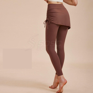 High Waist Breathable <b>Knitted</b> Casual Skirt <b>Leggings</b> with Stretch Built-In Shorts for Daily Wear Exercise Travel Winter Quick Dry - Product Image 5