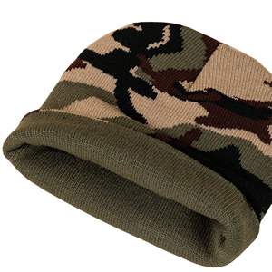 Gorros de punto cálidos con puño, personalizados con logo jacquard sublimado, de acrílico/algodón elástico de secado rápido, con lazos de punto acanalado, bajo MOQ - Product Image 2