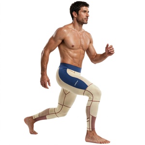Leggings de compression intégrale pour hommes, couleur personnalisée, taille élastique, séchage rapide, pour entraînement et sport - Product Image 5
