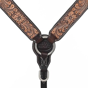 Bridon en cuir pleine fleur fait main, double couture, style anglais avec rênes, pour l'équitation et les courses de chevaux - Product Image 6