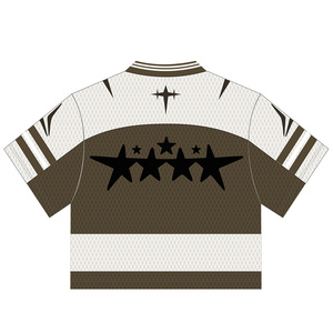 Camiseta de Fútbol Americano Personalizada Unisex, Cuello en V, Manga Corta, Malla Transpirable de Poliéster, Absorbe la Humedad, Impresión por Transferencia de Calor, para Equipo - Product Image 2