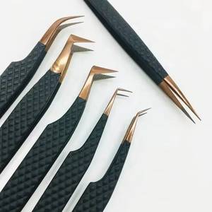 Pinzas Quirúrgicas de Precisión Morje para Pestañas, Acero Inoxidable, Punta Dentada de 10 mm, Mango Negro, Juego de Herramientas Profesionales de Maquillaje - Product Image 3