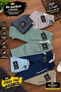 Pantalones Cargo de Mezclilla para Hombre en Varios Colores Sólidos con Bolsillos Utilitarios, Costuras Resistentes y un Corte Casual Elegante - Product Image 4