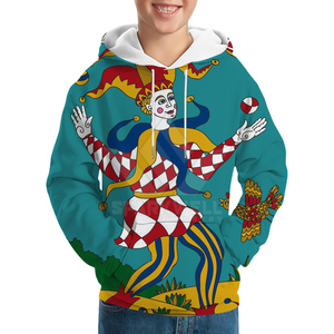 Sweat à capuche unisexe blanc avec imprimé clown dessin animé sur le devant, décontracté, manches longues, streetwear, pour l'automne - Product Image 5