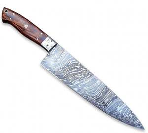 Cuchillo de Chef Artesanal de Acero de Damasco con Mango de Madera de Palisandro, Herramienta de Cocina para Rebanar - Product Image 5
