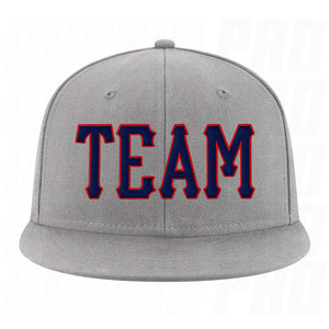 Casquette Snapback Ajustable Grise Marine Rouge Brodée avec Logo Personnalisé, Visière Plate, Style Streetwear, Casquette de Baseball pour Hommes, Idéale pour Équipes Sportives - Product Image 3