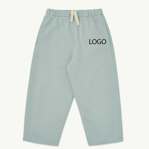 Pantalon en molleton pour garçons, couleur unie, prix avantageux pour les commandes en gros, avec cordon de serrage, tissu en mélange de coton doux, chaud et confortable - Product Image 1