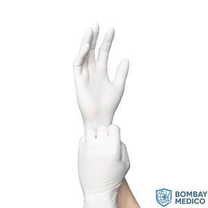 Gants d'examen en latex BOMBAY MEDICO, sans poudre, réutilisables, pour usage chirurgical, diagnostic et injection, taille S - Product Image 2