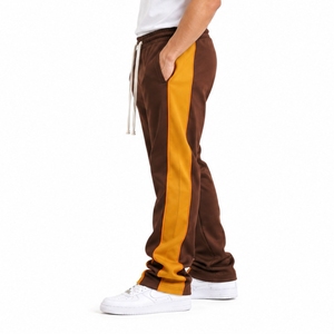 <b>Men</b> <b>Trouser</b> Relaxed Straight Fit Contrast Side Stripe <b>Elastic</b> Waistband Adjustable Drawstring Full Length Design <b>trouser</b> For <b>Men</b> - Product Image 3