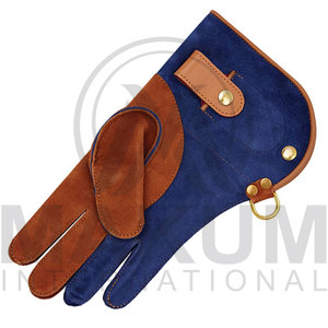 Gants de fauconnerie en cuir nubuck véritable double couche de qualité supérieure faits à la main - Product Image 2