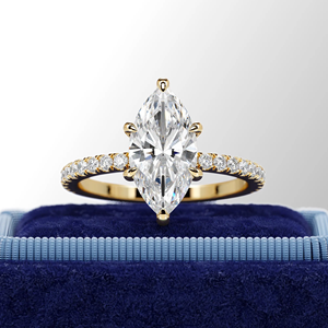 Bague de fiançailles élégante pour femme en or massif 18 carats avec diamant taille marquise de 2,40 carats, certifiée IGI, couleur E/F, clarté VS-VVS, luxe - Product Image 3