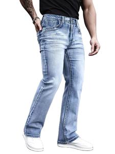 Jeans Casuales para Hombre, Cintura Media, 100% Algodón, Suaves, Ecológicos, Transpirables, Corte Regular, Estampado Personalizado, Multibolsillos - Product Image 4