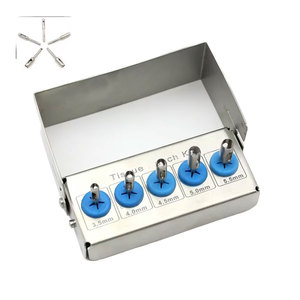 Juego de 5 piezas de punzones manuales para implantes dentales, cortador de anillos gingivales de acero inoxidable, kit quirúrgico de odontología para pieza de mano de baja velocidad - Product Image 4