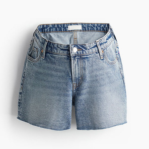 Women's Cotton <b>Denim</b> Short Breathable <b>Stretch</b> Fabric High Rise Modern Fit Fashion Summer Apparel OEM ODM Wholesale Factory Short - Product Image 1
