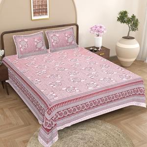 Sábanas de Hotel Tradicionales Indias 100% Algodón, Tamaño King, con Fundas de Almohada Estampadas, Juego de Ropa de Cama con Dos Fundas de Almohada - Product Image 3