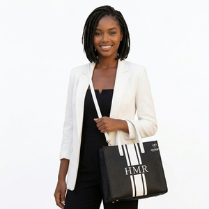 Heritage Masonic Regalia Greek Apparel Sisterhood Sorority Black <b>Tote</b> <b>Bag</b> With White Stripes Durable Polyester Canvas Style <b>Bags</b> - Product Image 1