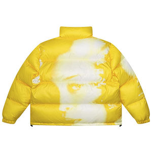 Chaquetas de plumas de ganso brillantes con capucha para hombre, chaquetas con logo personalizado al por mayor, chaqueta acolchada. - Product Image 3