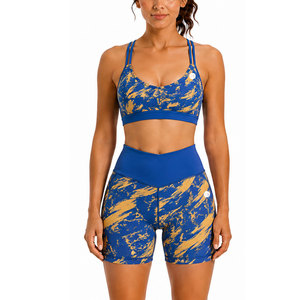 Nouvel ensemble de sport côtelé sans couture pour femme – Tenue de fitness et d'entraînement extensible deux pièces - Product Image 1