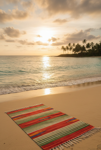 Tapis en coton à poils moyens, motif floral, sur mesure, modernes – Réversibles, lavables en machine, faits à la main pour la maison, les voyages et l'usage commercial - Product Image 4