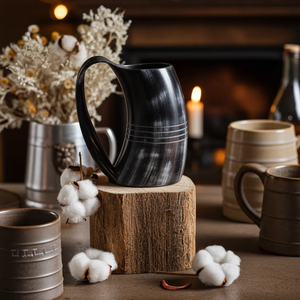 Dropshipping : Cornes à boire vikings originales, artisanales et polies, en corne de buffle naturelle, Mug viking et Chope à bière, style vintage - Product Image 6