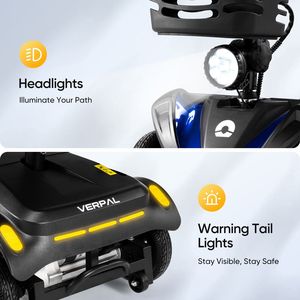 Scooter Elettrico a 4 Ruote con Luci, Batteria a Lunga Durata e Cestino, per Disabili - Product Image 6
