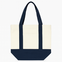 Grand sac fourre-tout en toile avec poignées orange et corps blanc, bandoulière longue, sac de courses pour les courses
