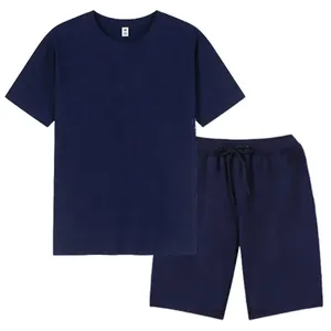 Ensemble décontracté homme respirant sur mesure OEM, été, 2 pièces, t-shirt à manches courtes et short en coton mélangé, couleur et design personnalisés, impression numérique - Product Image 2