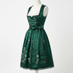 Elegante Vestido Dirndl para Mujer, Tejido Transpirable, Bordado Alemán, Estampado Personalizado, Largo hasta la Rodilla, Sin Mangas, Cómodo - Product Image 3