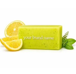 สบู่ก้อนทำมือสารสกัดมะนาวและตุลซี สูตร OEM สำหรับทำความสะอาดผิวหน้าและผิวกาย  ขายส่งจำนวนมาก  ยับยั้งแบคทีเรีย - Product Image 1
