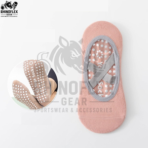 High Quality Custom Logo Womens Cotton Bamboo Yoga Grip <b>Socks</b> Fitness <b>Socks</b> With Grip Anti-slip <b>Breathable</b> Cuff Body Design - Product Image 2